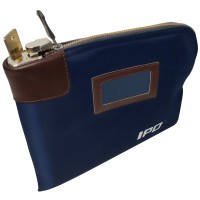 IPO Waterproof Cash Bag with Lock & Keys 11" x 8.6" Blue